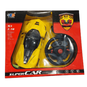 XD AU DA TOYS Super Car RC Door-Opening Racing Car – 1:16 Scale Remote Control Sports Car (Yellow)
