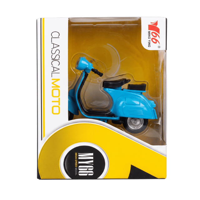 MING YING Classical Moto MY66 Die-Cast Scooter Model Toy – Vintage Vespa Style (Blue)