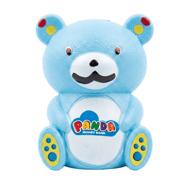 Cute Panda Bear Money Bank – Kids Coin Saving Box Toy (Blue)