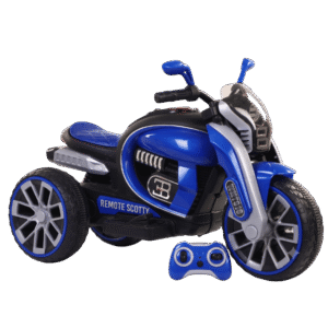 Remote Scotty 3-Wheel Kids Electric Ride-On Motorcycle with Remote Control (Blue)