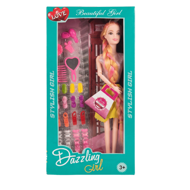 Dazzling Girl Fashion Doll with Beauty Accessories Set – Beautiful Girl Doll for Kids