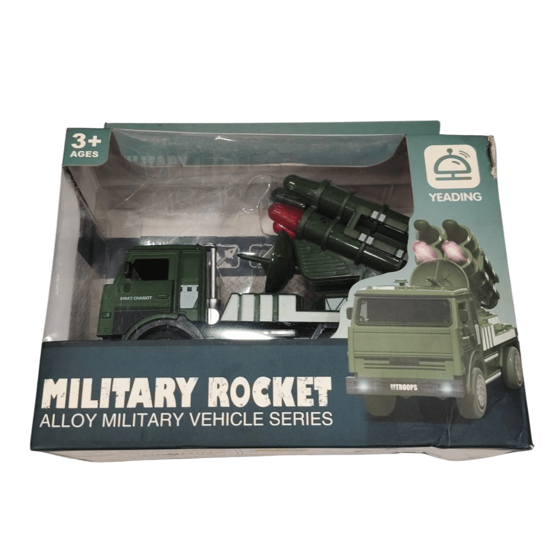 Military Rocket Launcher Truck Toy – Alloy Military Vehicle for Kids
